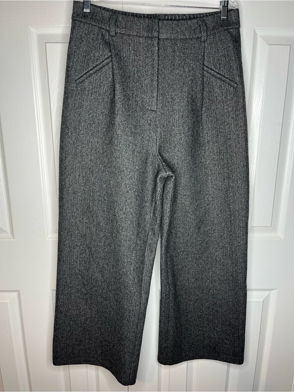 Collusion Womens Size US 12 Super High Waist Gray Wide Leg Pants Pleated